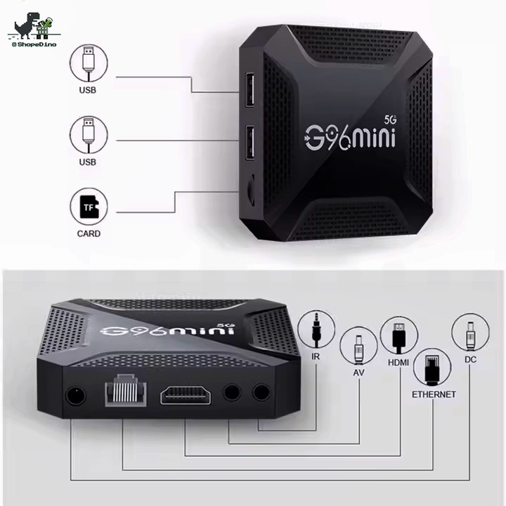 تیوی باکس TV Box G96 mini 5g | تبدیل تلویزیون به هوشمند با کیفیت 4K و پشتیبانی از اینترنت 5G
