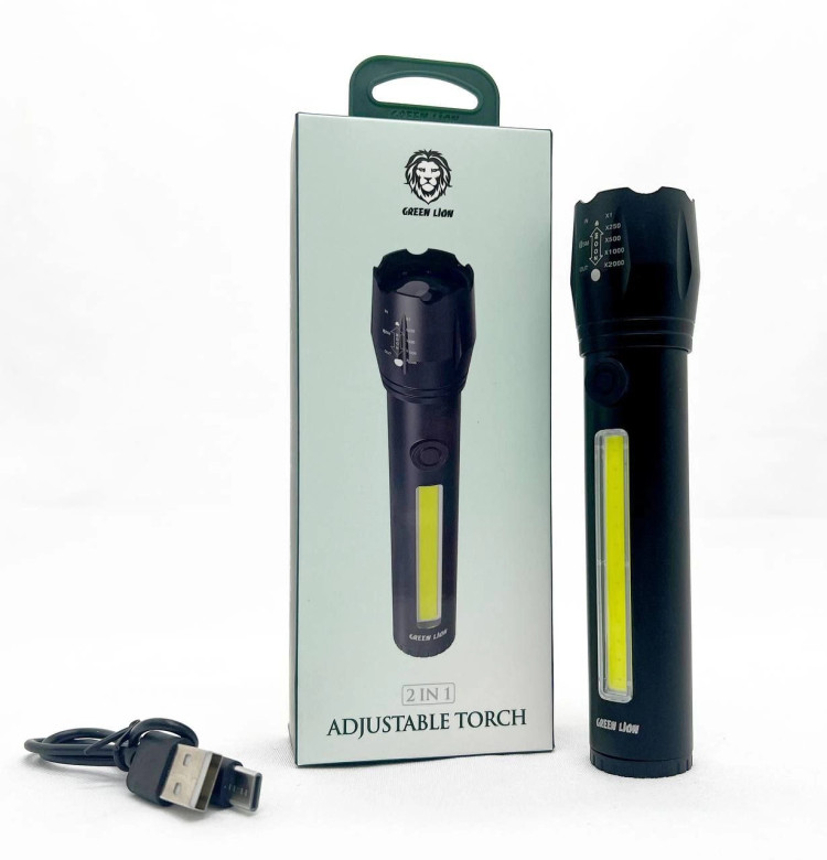 چراغقوه قابل تنظیم 2 در 1 Green Lion توان 3W