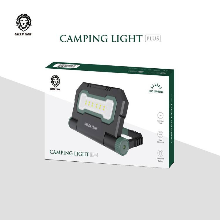 چراغ کمپینگ، پاوربانک و چراغ قوه Green Lion Camping Light Plus با پایه قابل تنظیم (مشکی و سبز)