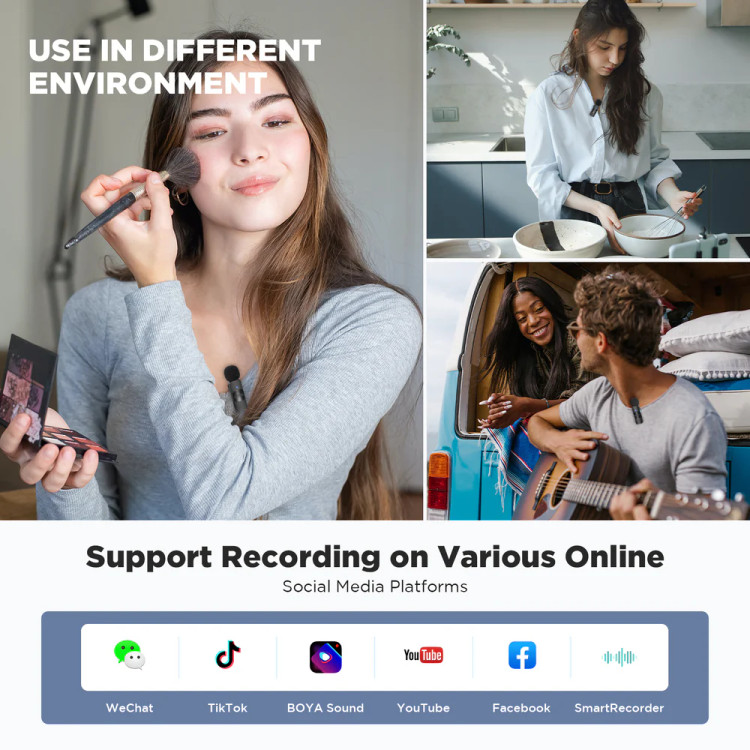 میکروفون یقهای بیسیم بویا مدل BY-V1 مناسب برای آیفون- Lightning Port