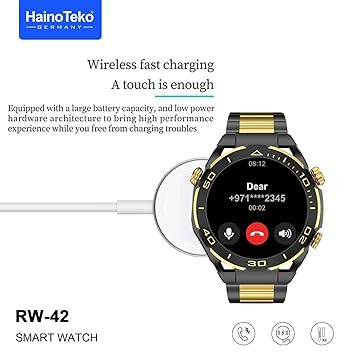 ساعت هوشمند HainoTeko RW42 با صفحه نمایش AMOLED بزرگ و شارژر بیسیم برای آقایان