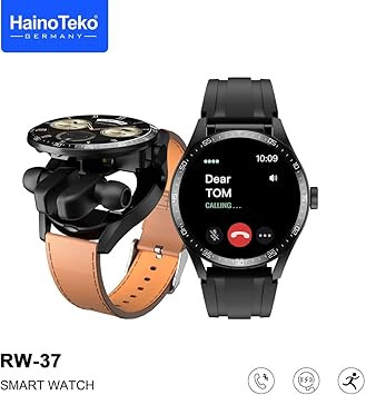 ساعت هوشمند HainoTeko RW37 Watch Buds با نمایشگر AMOLED، هدفون بلوتوثی و بندهای قابل تعویض برای خانمها و آقایان