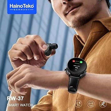 ساعت هوشمند HainoTeko RW37 Watch Buds با نمایشگر AMOLED، هدفون بلوتوثی و بندهای قابل تعویض برای خانمها و آقایان