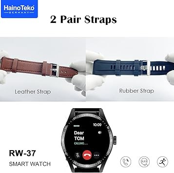 ساعت هوشمند HainoTeko RW37 Watch Buds با نمایشگر AMOLED، هدفون بلوتوثی و بندهای قابل تعویض برای خانمها و آقایان