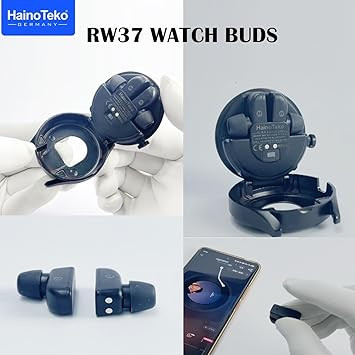 ساعت هوشمند HainoTeko RW37 Watch Buds با نمایشگر AMOLED، هدفون بلوتوثی و بندهای قابل تعویض برای خانمها و آقایان