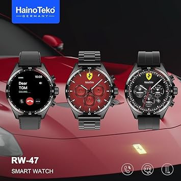 ساعت هوشمند Haino Teko مدل RW47 با صفحه نمایش AMOLED بزرگ، قابلیت تماس بلوتوث، و شارژ بیسیم برای آقایان و پسران