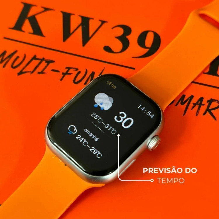 ساعت هوشمند چندکاره KW39 Max | نمایشگر همیشه روشن، تماس بلوتوثی، همراه با ۷ بند