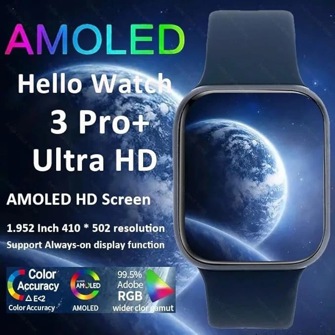 ساعت هوشمند Hello3 Pro Plus 45mm مدل 2024 با صفحه AMOLED، بلوتوث، NFC و GPS