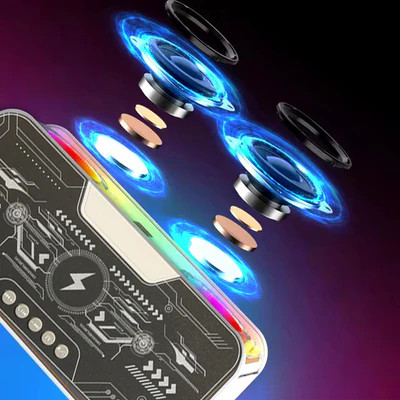 اسپیکر بلوتوثی RGB ترنسپرنت Delxo ، شارژر بیسیم و نورپردازی مکانیکی