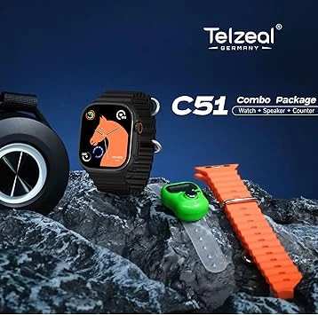 پکیج Telzeal C51 | ساعت هوشمند، اسپیکر ضدآب و کانتر دستی با قیمت اقتصادی