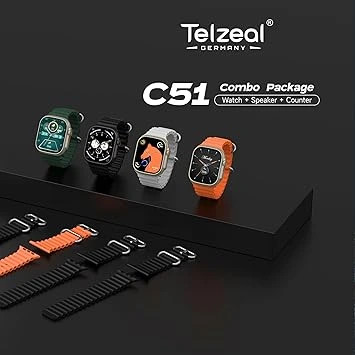 پکیج Telzeal C51 | ساعت هوشمند، اسپیکر ضدآب و کانتر دستی با قیمت اقتصادی