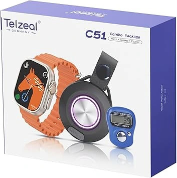 پکیج Telzeal C51 | ساعت هوشمند، اسپیکر ضدآب و کانتر دستی با قیمت اقتصادی