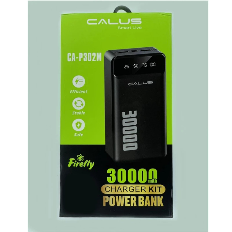 پاوربانک Calus CA-P302M | ظرفیت ۳۰,۰۰۰ میلیآمپر، شارژ سریع، دو پورت USB و نمایشگر LED