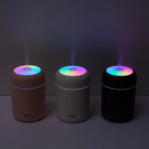 دستگاه بخور سرد H2O Humidifier | بخور کوچک قابل حمل با نورپردازی رنگی و اتصال USB