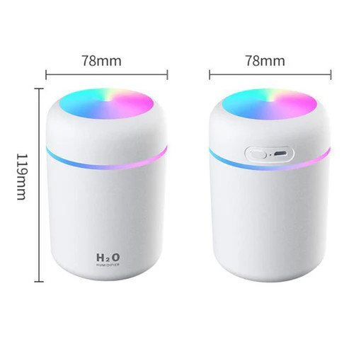 دستگاه بخور سرد H2O Humidifier | بخور کوچک قابل حمل با نورپردازی رنگی و اتصال USB