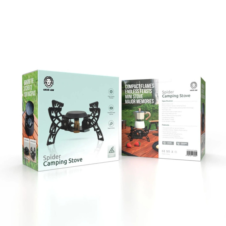 اجاق کمپینگ Green Lion Spider | تاشو، قابل حمل و قدرتمند با توان 3.8KW برای طبیعتگردی، کوهنوردی و سفر