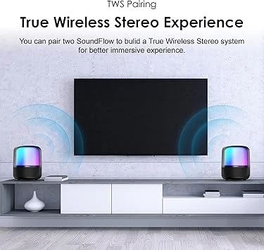 اسپیکر بلوتوثی اورایمو Oraimo SoundFlow OBS-72DBLK | صدای قدرتمند 50 وات با نورپردازی 360 درجه