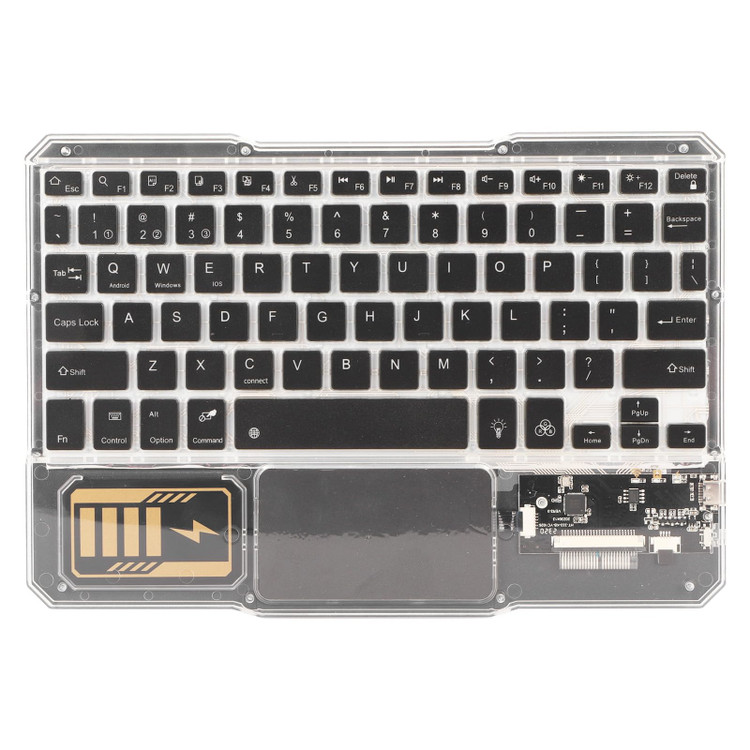 کیبورد بلوتوثی ترنسپرنت با نور پسزمینه RGB هفت رنگ و تاچ پد مدل BT Rechargeable Keyboard