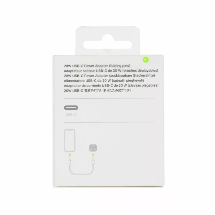 آداپتور فست شارژ اورجینال اپل 20 وات - USB-C با سه پین