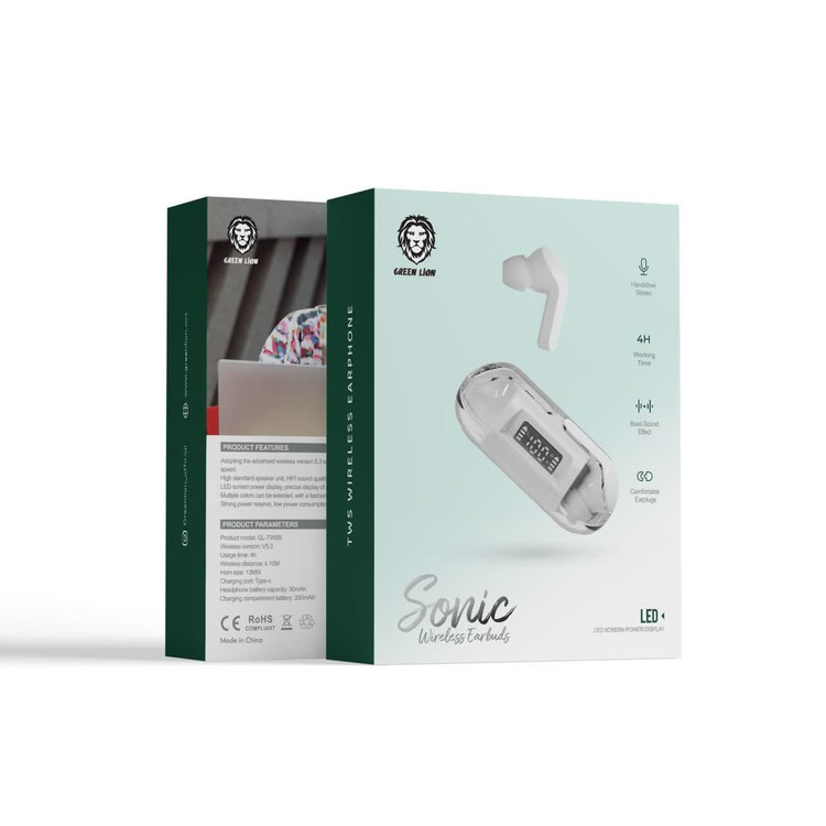ایرپاد گرین لاین مدل Green Lion Sonic - کیفیت صدای Hi-Fi، طراحی ارگونومیک و باتری بادوام