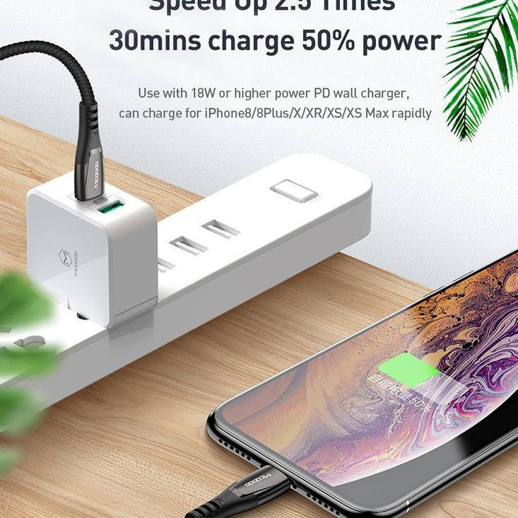 کابل تبدیل USB-C به لایتنینگ مک دودو مدل CA-708 طول 1.2 متر