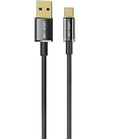 کابل شارژ Green Lion Tough مدل تایپ سی به USB-A با بدنه فلزی تقویتشده، ۱ متری، پشتیبانی از شارژ سریع