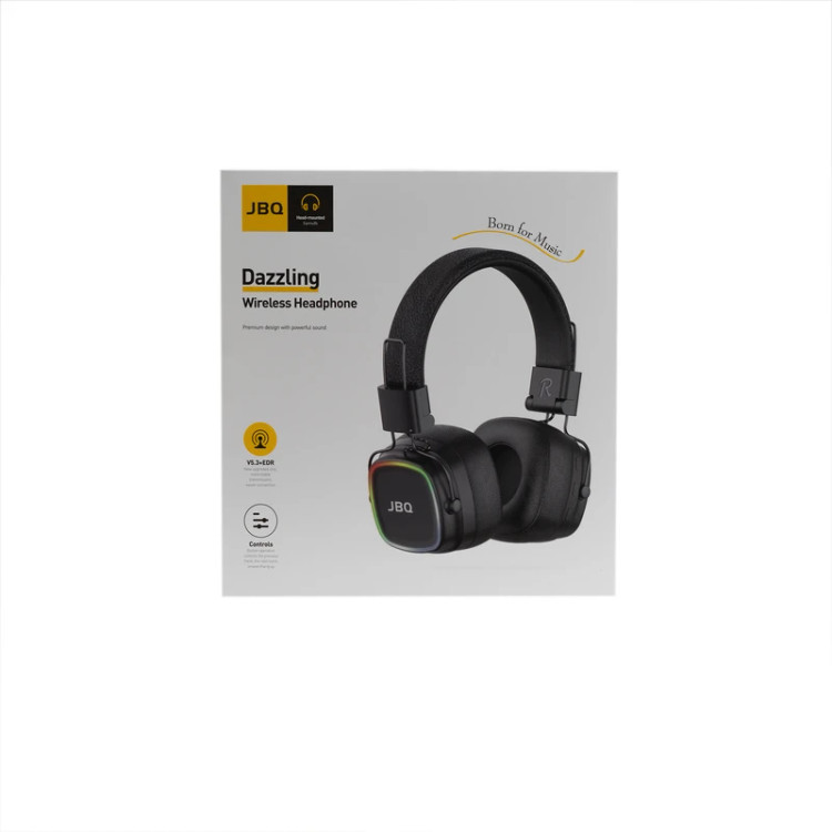هدفون بیسیم RGB دورگوشی JBQ B30 با بلوتوث 5.3 و پخش 48 ساعته + اتصال سیمی