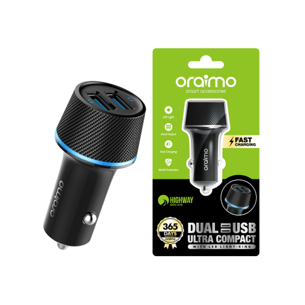شارژر فندکی ارایمو مدل OCC-21D با دو خروجی USB-A