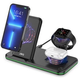 پایه شارژ بیسیم ۴ در ۱ جیبیکیو مدل JBQ WLC-31 15W مناسب برای آیفون، اپل واچ و ایرپاد