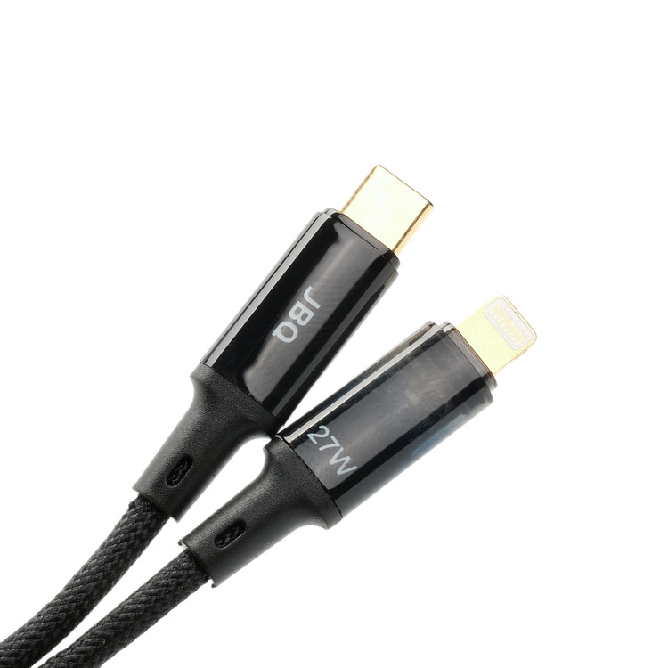 کابل شارژ و دیتای هوشمند JBQ با قطع خودکار، 27 وات، USB-C به Lightning، طول 1.5 متر