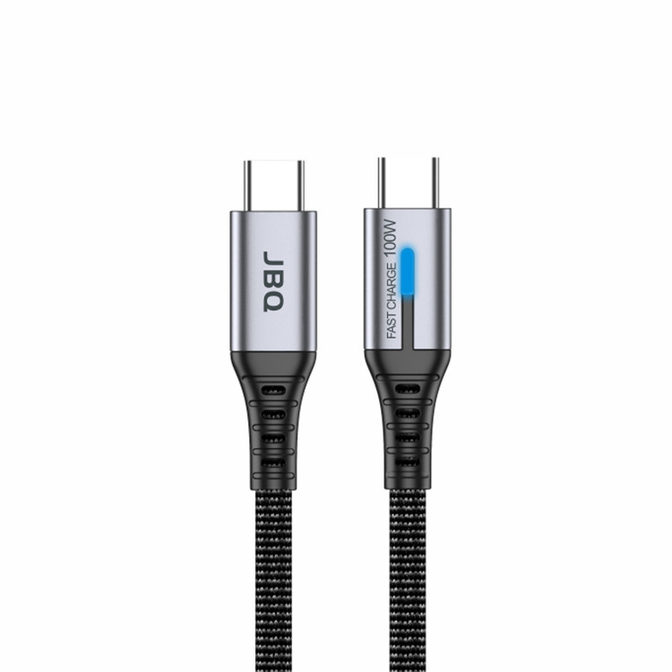 کابل شارژ و دیتای USB-C به USB-C JBQ با توان 100 وات، روکش نایلونی و طول 1.5 متر