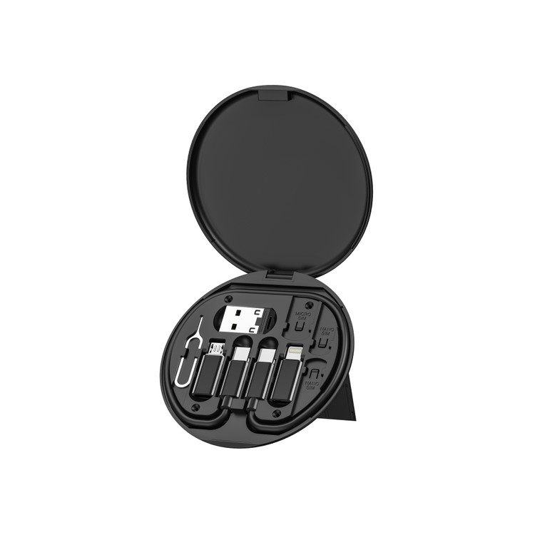 ست کابل شارژ چندکاره JBQ Almighty Charging Suit با باکس ذخیرهسازی و تبدیلهای کامل