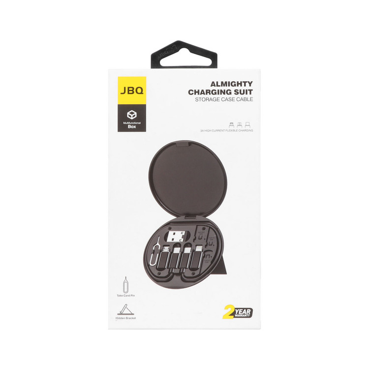 ست کابل شارژ چندکاره JBQ Almighty Charging Suit با باکس ذخیرهسازی و تبدیلهای کامل