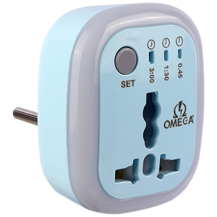 مبدل برق تایمردار امگا OMEGA مدل M100 با چراغ LED و تایمر هوشمند