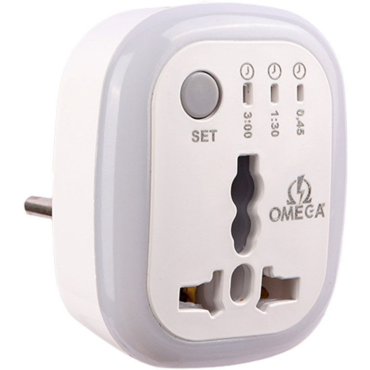 مبدل برق تایمردار امگا OMEGA مدل M100 با چراغ LED و تایمر هوشمند