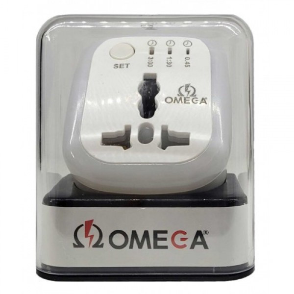مبدل برق تایمردار امگا OMEGA مدل M100 با چراغ LED و تایمر هوشمند
